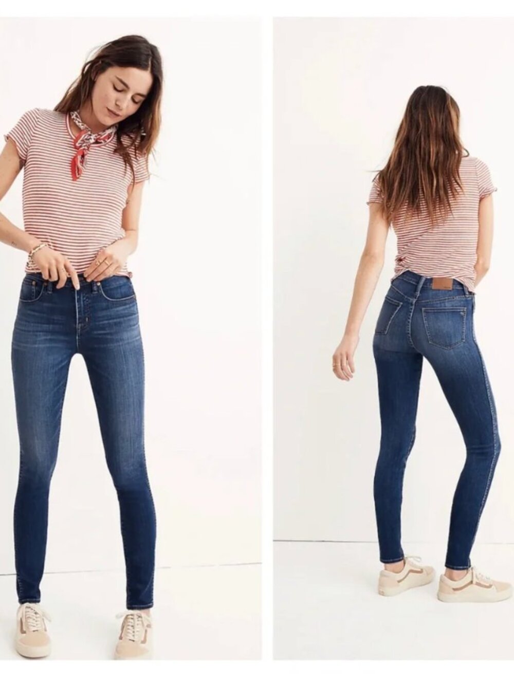 Madewell 10" High Rise Skinny Jeans Danny Wash Sz 27